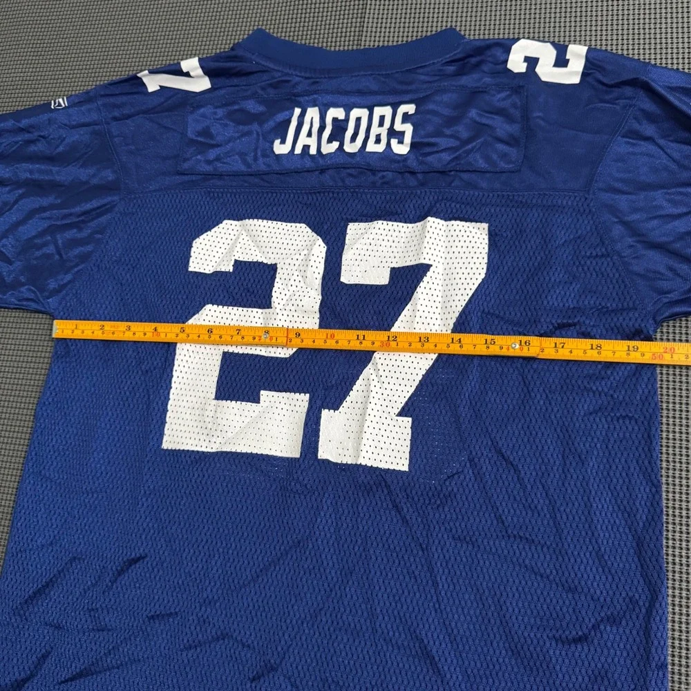Reebok NFL New York Giants Brandon Jacobs 27 Jersey Blue Youth XL 18-20